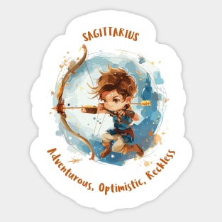 Sagittarius Cartoon Zodiac Sign Sticker